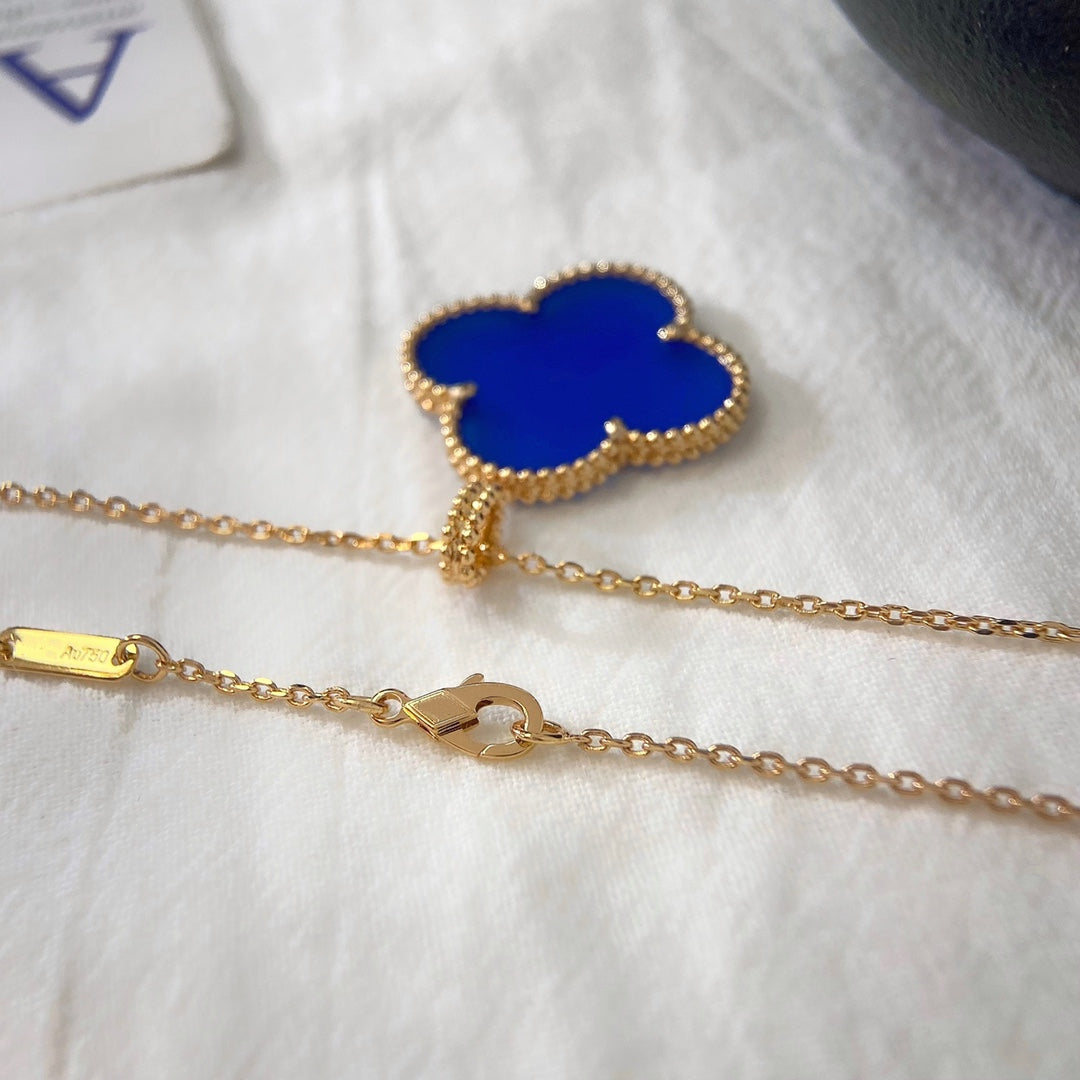 [LumiVibe]CLOVER 25MM NECKLACE TURQUOISE ROSE GOLD