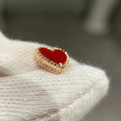 [LumiVibe]HEART CARNELIAN STUD EARRINGS
