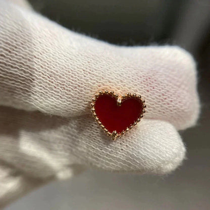 [LumiVibe]HEART CARNELIAN STUD EARRINGS