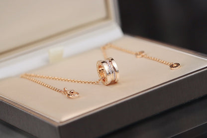 [LumiVibe]ZERO 1 PINK GOLD DIAMOND NECKLACE