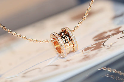 [LumiVibe]ZERO 1 ROCK PEDANT PINK GOLD NECKLACE