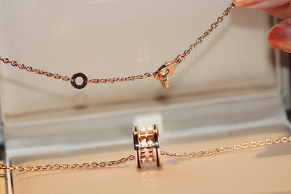 [LumiVibe]ZERO 1 ROCK PEDANT PINK GOLD BLACK NECKLACE