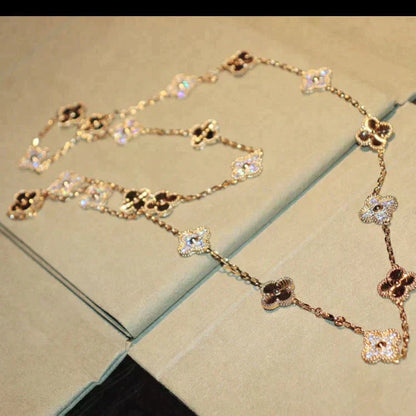 [LumiVibe]CLOVER 20 MOTIFS LASER DIAMOND NECKLACE