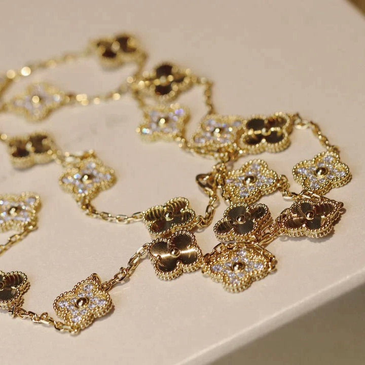 [LumiVibe]CLOVER 20 MOTIFS LASER DIAMOND NECKLACE