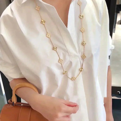 [LumiVibe]CLOVER 20 MOTIFS LASER DIAMOND NECKLACE
