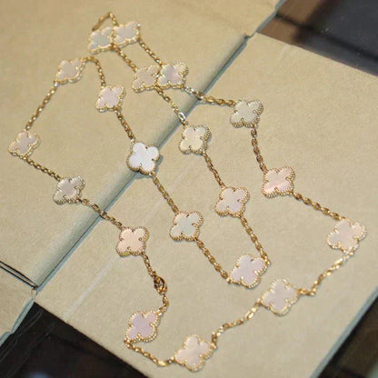 [LumiVibe]CLOVER 20 MOTIFS WHITE MOP NECKLACE