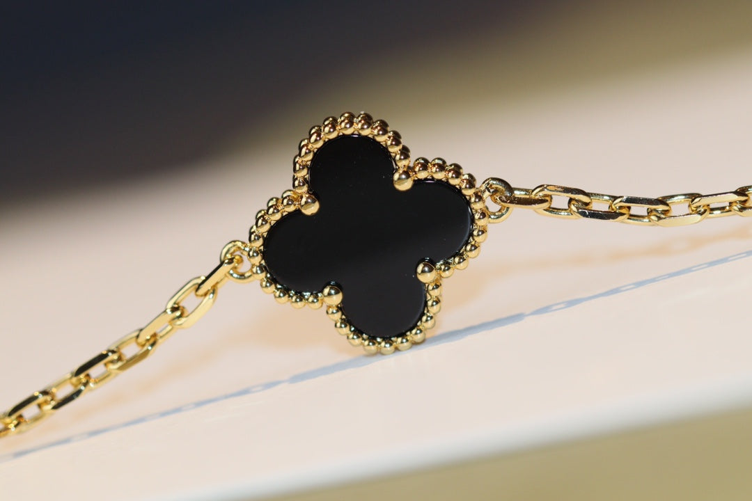 [LumiVibe]CLOVER 20 MOTIFS ONYX ROSE GOLD