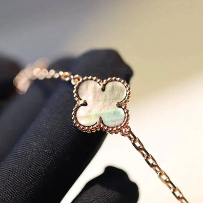 [LumiVibe]CLOVER 20 MOTIFS DARK MOP DIAMOND  NECKLACE