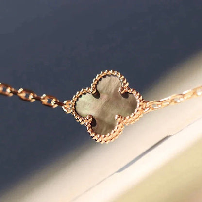 [LumiVibe]CLOVER 20 MOTIFS DARK MOP DIAMOND  NECKLACE