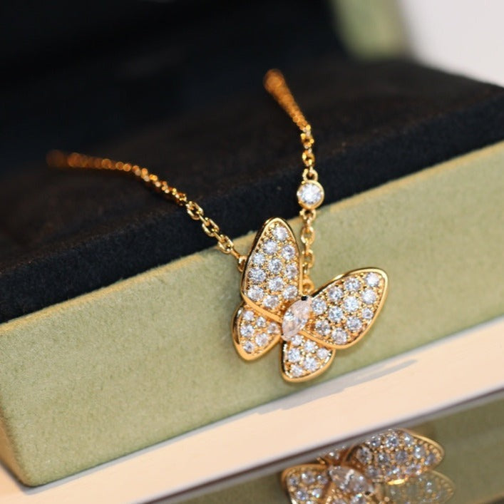 [LumiVibe]BUTTERFLY DIAMOND NECKLACE