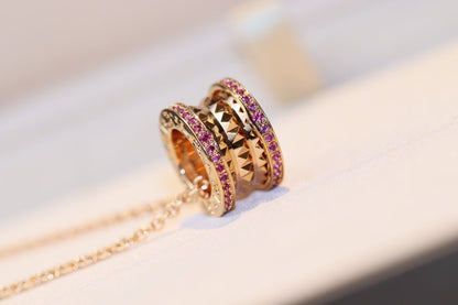 [LumiVibe]ZERO 1 ROCK PINK GOLD PINK DIAMOND NECKLACE