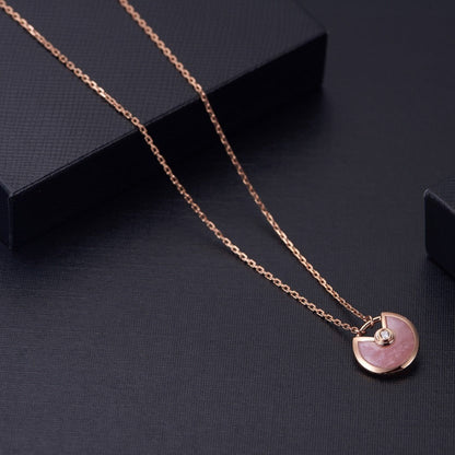 [LumiVibe]AMULETTE ROSE GOLD PINK MOP NECKLACE