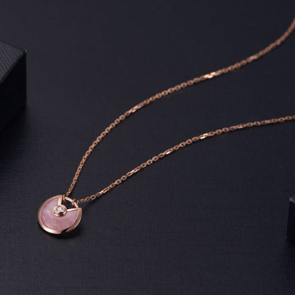 [LumiVibe]AMULETTE ROSE GOLD PINK MOP NECKLACE