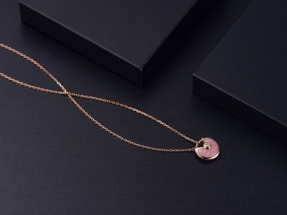 [LumiVibe]AMULETTE ROSE GOLD PINK MOP NECKLACE