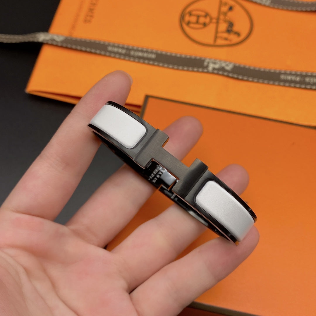 [LumiVibe]H BRACELET 12MM BLACK WHITE CERAMIC