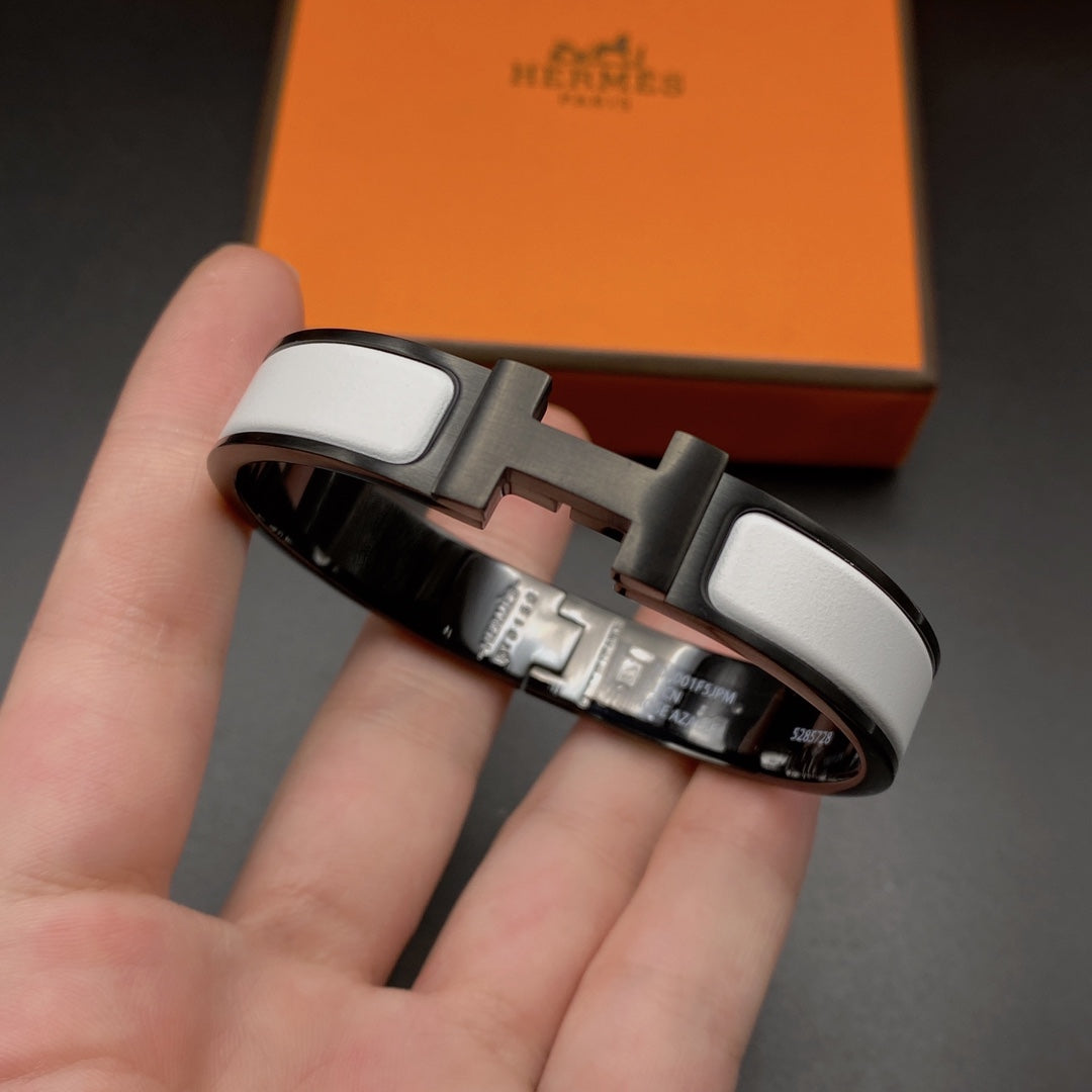 [LumiVibe]H BRACELET 12MM BLACK WHITE CERAMIC