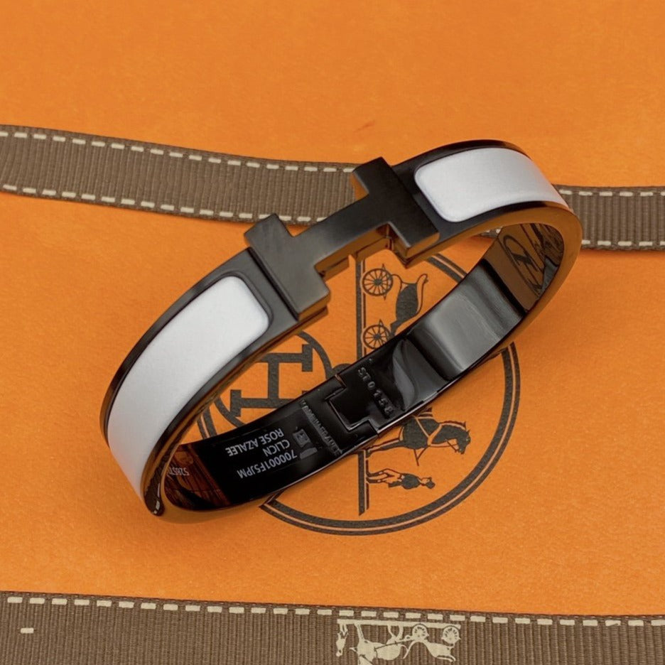 [LumiVibe]H BRACELET 12MM BLACK WHITE CERAMIC