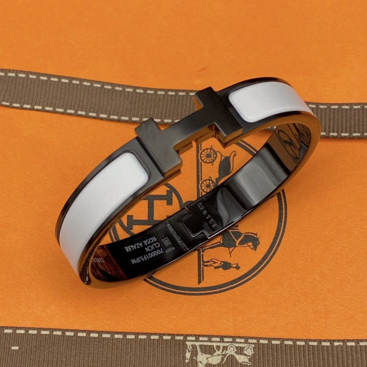 [LumiVibe]H BRACELET 12MM BLACK WHITE CERAMIC
