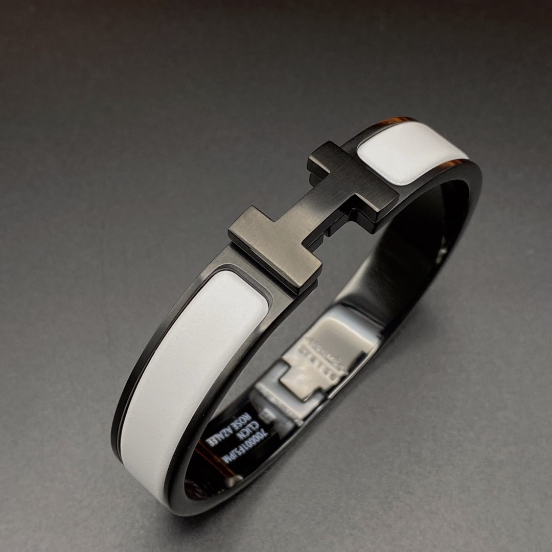 [LumiVibe]H BRACELET 12MM BLACK WHITE CERAMIC