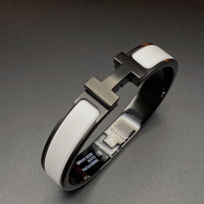 [LumiVibe]H BRACELET 12MM BLACK WHITE CERAMIC