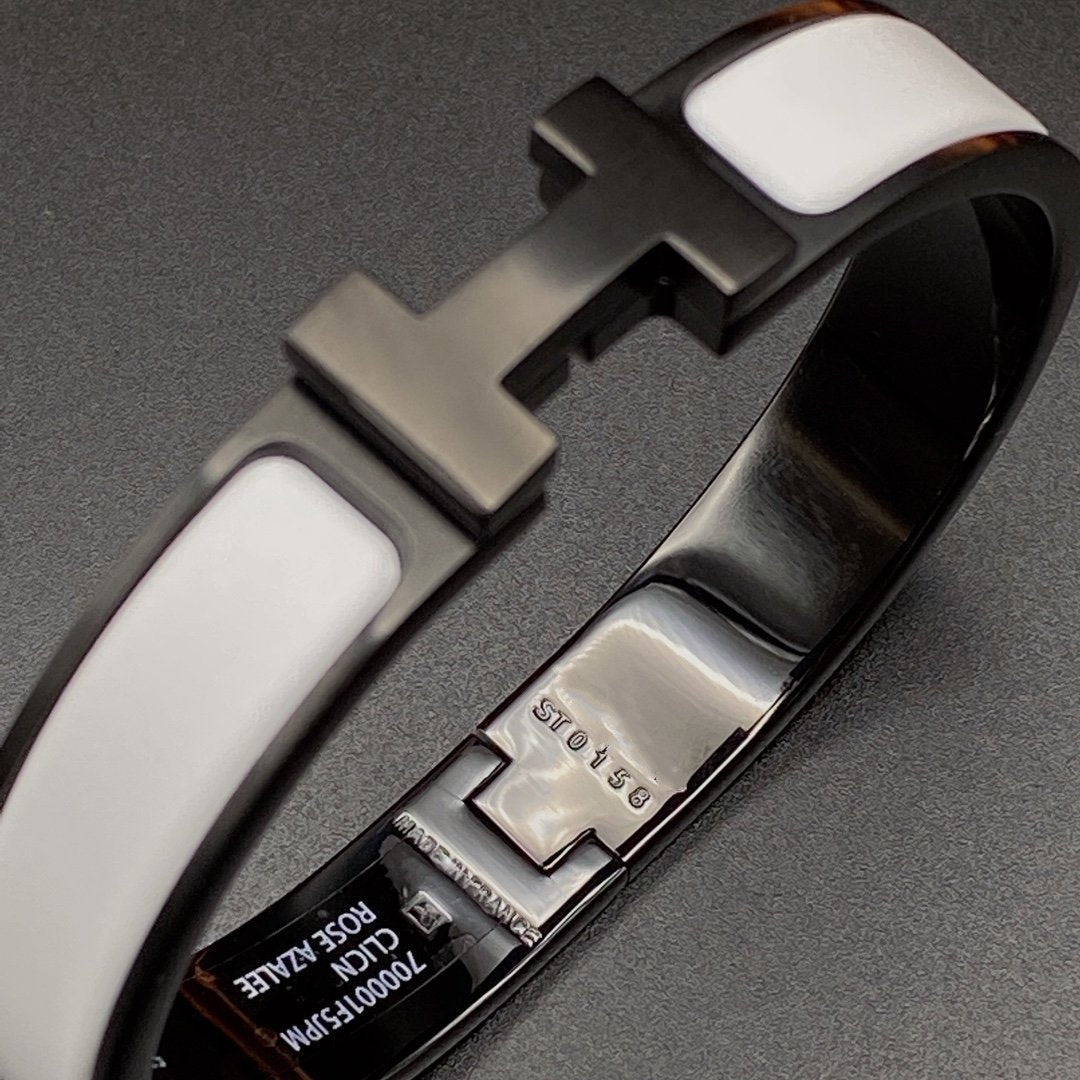[LumiVibe]H BRACELET 12MM BLACK WHITE CERAMIC