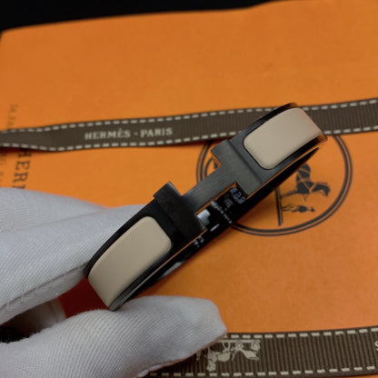 [LumiVibe]H BRACELET 12MM BLACK BEIGE CERAMIC