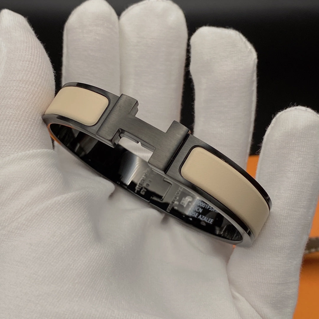 [LumiVibe]H BRACELET 12MM BLACK BEIGE CERAMIC