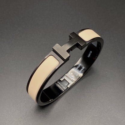 [LumiVibe]H BRACELET 12MM BLACK BEIGE CERAMIC