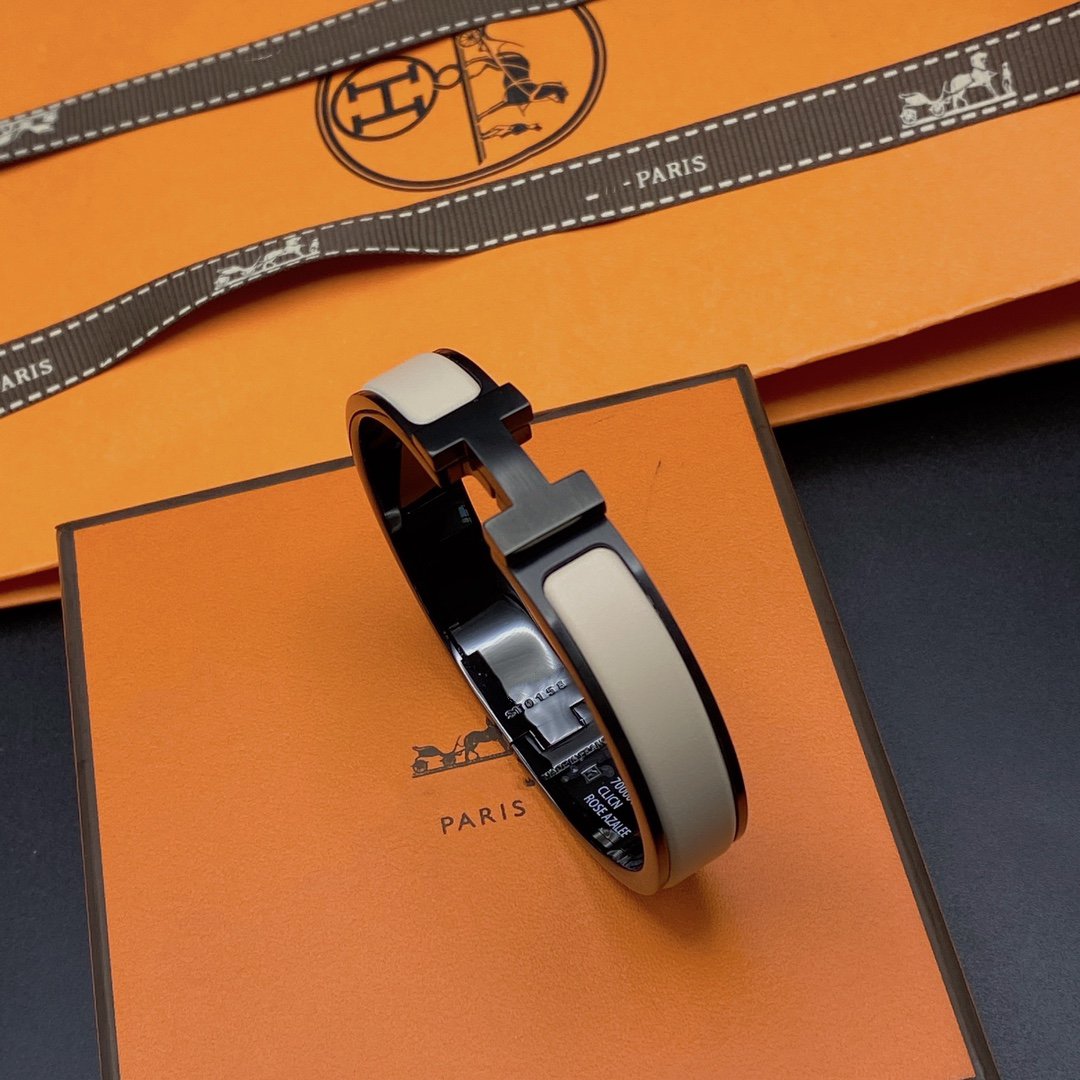 [LumiVibe]H BRACELET 12MM BLACK BEIGE CERAMIC