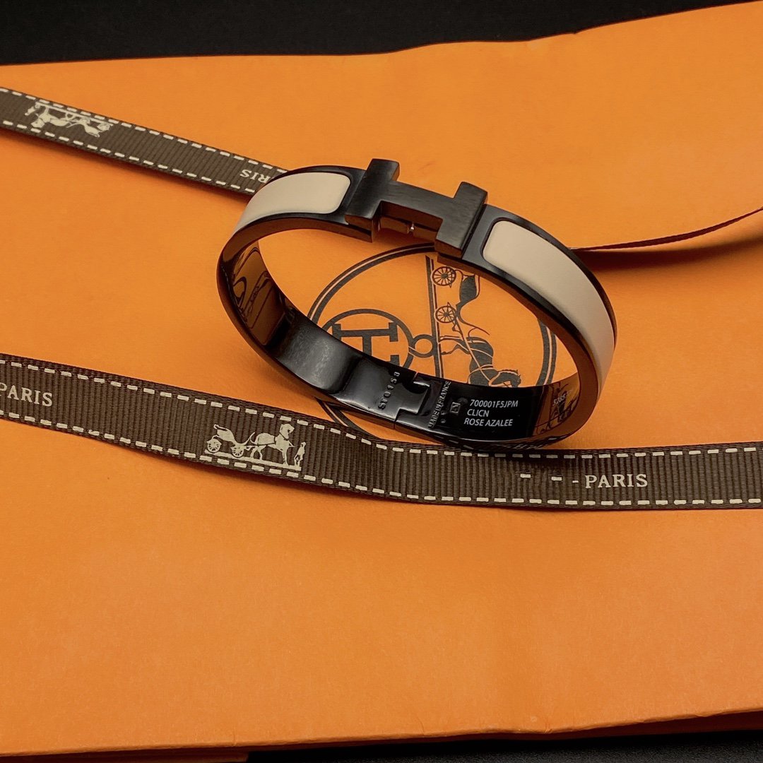 [LumiVibe]H BRACELET 12MM BLACK BEIGE CERAMIC