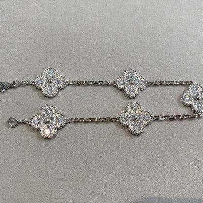 [LumiVibe] CLOVER 5 MOTIF FULL DIAMOND BRACELET COLLECTION