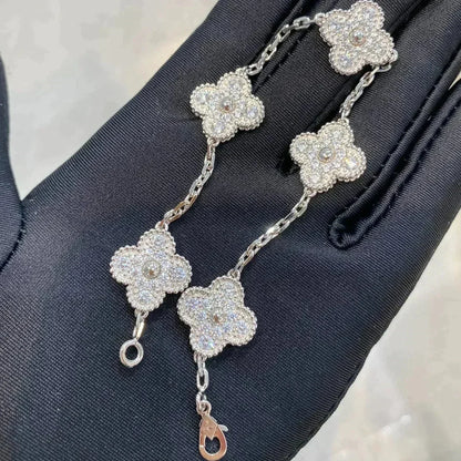 [LumiVibe] CLOVER 5 MOTIF FULL DIAMOND BRACELET COLLECTION