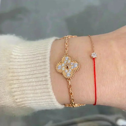 [LumiVibe] CLOVER 5 MOTIF FULL DIAMOND BRACELET COLLECTION