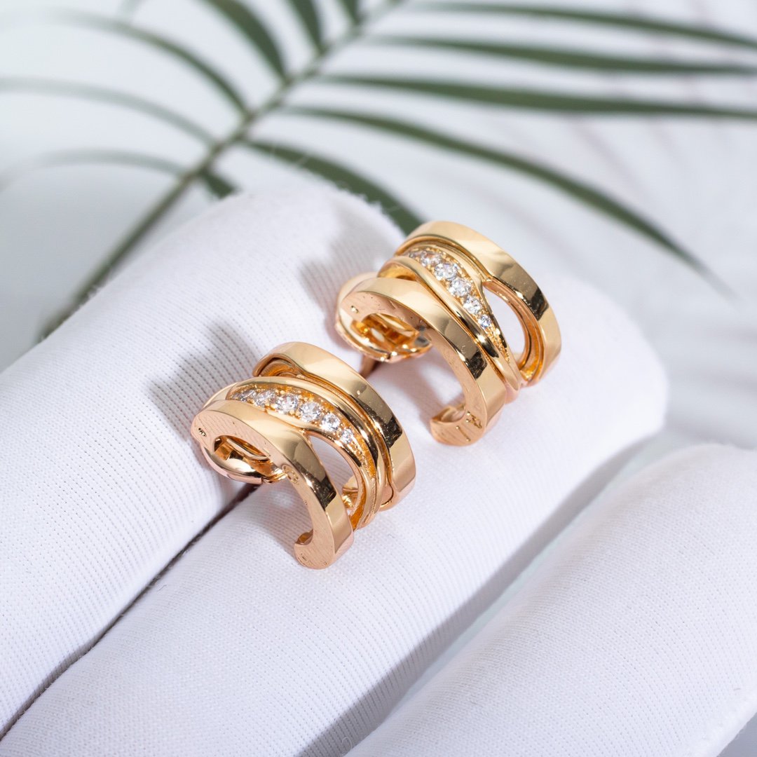 [LumiVibe]ZERO 1 PINK GOLD DIAMONDS EARRINGS