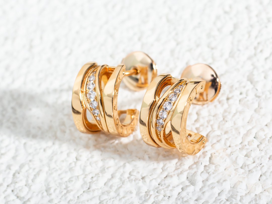 [LumiVibe]ZERO 1 PINK GOLD DIAMONDS EARRINGS