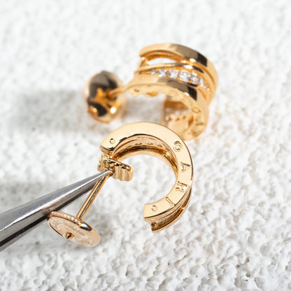 [LumiVibe]ZERO 1 PINK GOLD DIAMONDS EARRINGS