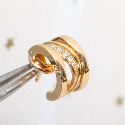 [LumiVibe]ZERO 1 PINK GOLD DIAMONDS EARRINGS