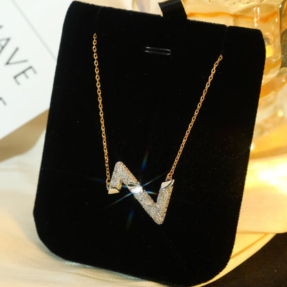 [LumiVibe]VOLT SILVER DIAMOND PEDANT NECKLACE