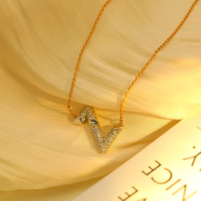 [LumiVibe]VOLT SILVER DIAMOND PEDANT NECKLACE