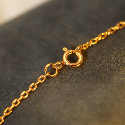 [LumiVibe]SUN PEDANT PINK GOLD 1 DIAMOND NECKLACE