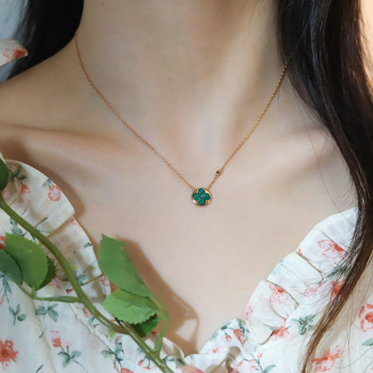 [LumiVibe]SUN PEDANT PINK GOLD 1 DIAMOND NECKLACE