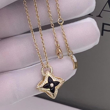 [LumiVibe]STAR PEDANT PINK GOLD DIAMOND NECKLACE