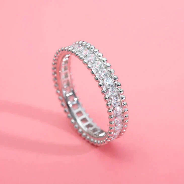 [LumiVibe]PERLEE DIAMOND SILVER RING