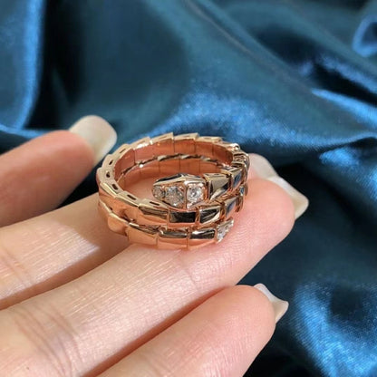 [LumiVibe]SERPENTS DOUBLE ROW DIAMOND RING