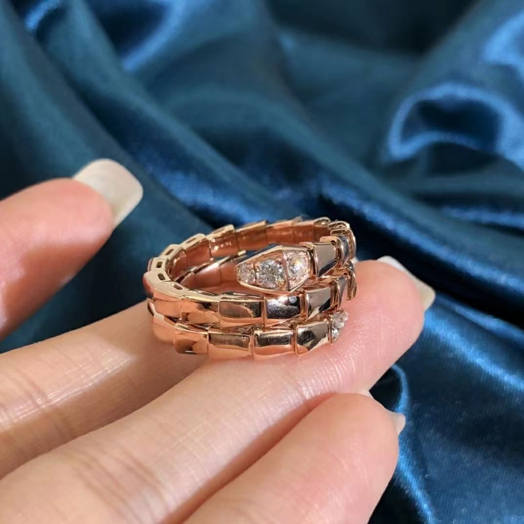 [LumiVibe]SERPENTS DOUBLE ROW DIAMOND RING