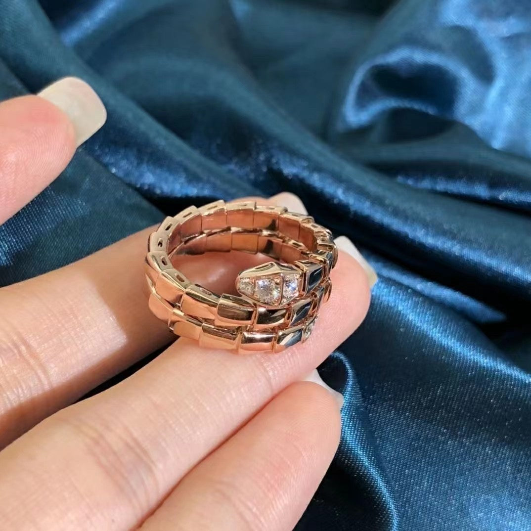[LumiVibe]SERPENTS DOUBLE ROW DIAMOND RING