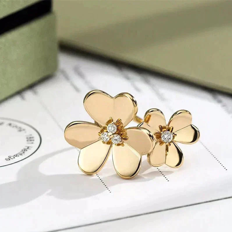 [LumiVibe]CLOVER COMOS GOLD DIAMOND RING