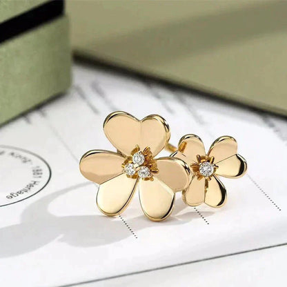 [LumiVibe]CLOVER COMOS GOLD DIAMOND RING