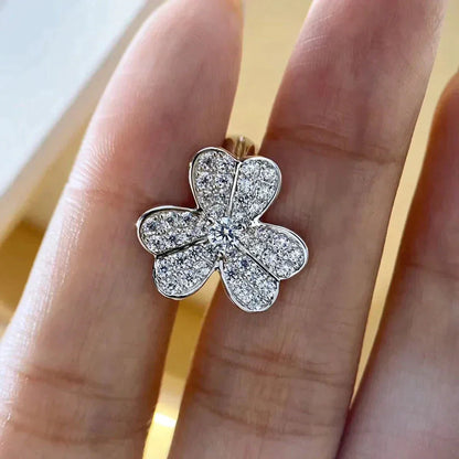 [LumiVibe]CLOVER COMOS DIAMOND EARRINGS SILVER