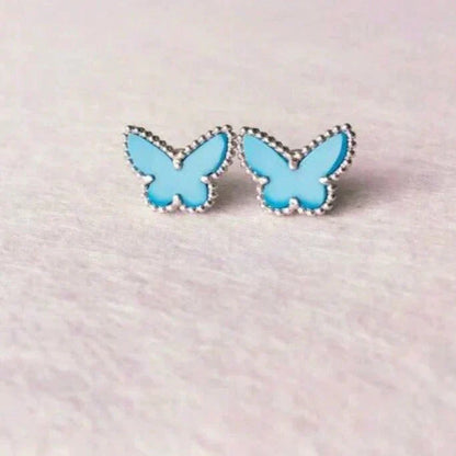 [LumiVibe]BUTTERFLY TURQUOISE EARRINGS SILVER
